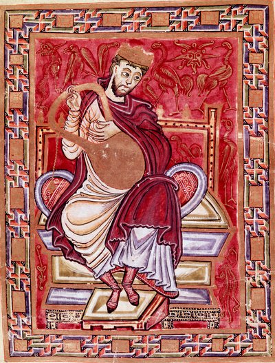 Representation of King David Playing the Lyre by German School
