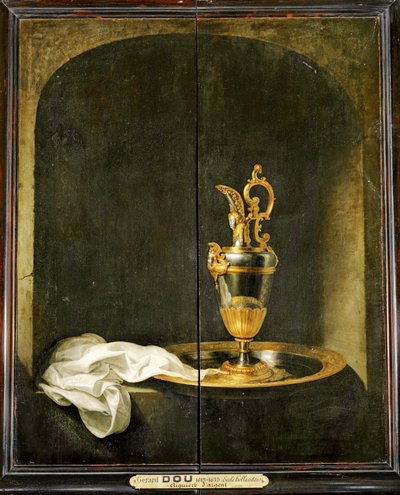 The Silver Ewer by Gerrit or Gerard Dou