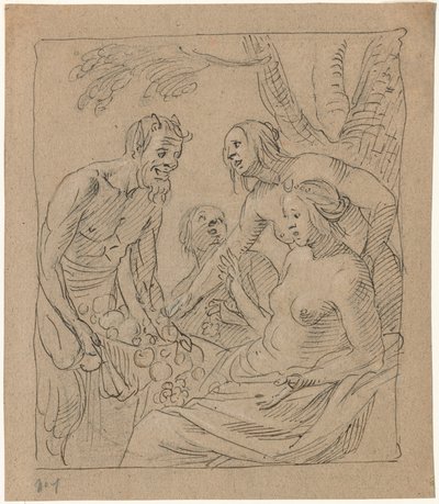 Diana and Two Nymphs Receiving Gifts from a Satyr by Gerrit van Honthorst