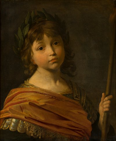 Portrait of Maurice or Moritz, Prince Palatine depicted as Mars, when a boy by Gerrit van Honthorst
