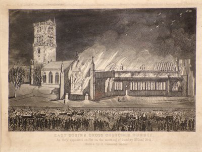 East, South & Cross Churches, Dundee, as They Appeared on Fire on Sunday 3rd of Jan 1841 by Gershom Gourlay Cumming