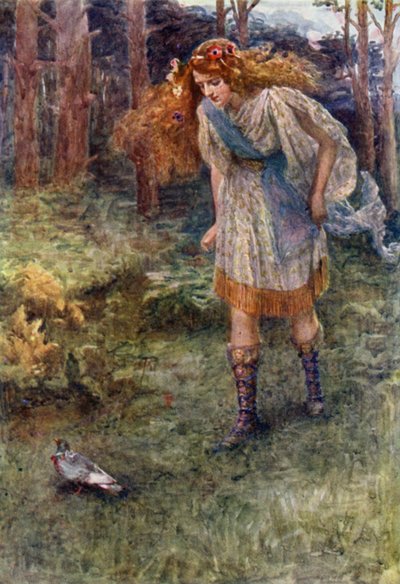 And ever when she nigh approached the dove would flit a little forward by Gertrude E. Demain (after) Hammond