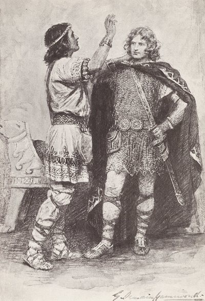 Illustration for The Story of Hereward, The Champion of England by Gertrude E. Demain (after) Hammond