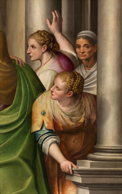 Altar of Visitation, Detail of the altarpiece, The Visitation of Mary to Cousin Elisabeth (detail) by Gervasio Gatti