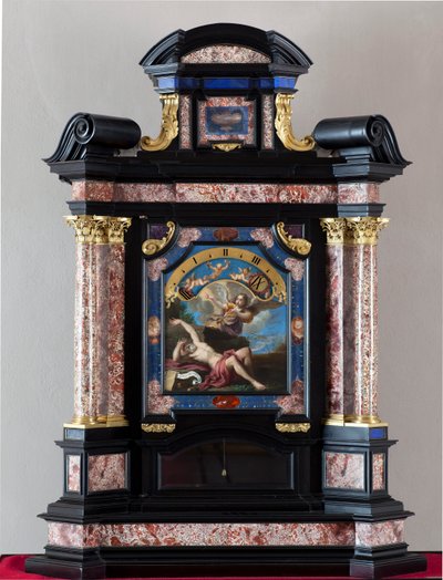 Clock with Representation of St. Jerome Hearing the Trumpet of Last Judgment by Giacinto Brandi. Structure and Mechanism by Giuseppe Campani. 17th Century. Genoa Musei di Strada Nuova by Giacinto Brandi