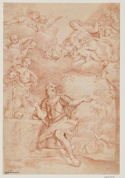 The Madonna and Two Women (the Three Marys) Appearing in a Vision to St William of Aquitaine by Giacinto Calandrucci