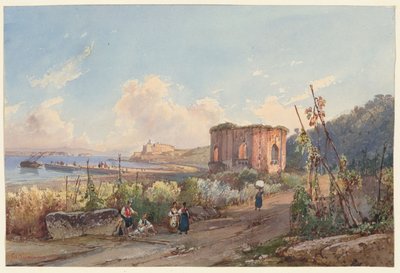 View of Baia with the Temple of Venus, One of Four Small Views of Naples from an Album Amicorum by Giacinto Gigante