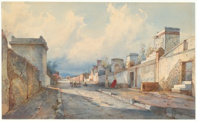 View of a Street in Pompeii by Giacinto Gigante
