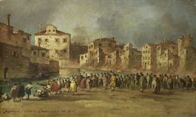 The Fire in the San Marcuola Quarter of Venice by Giacomo Guardi