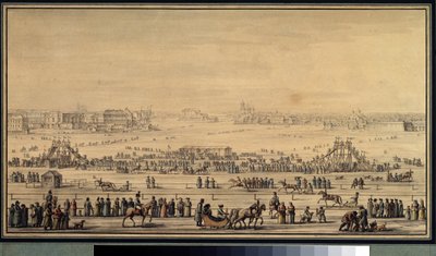 Shakes Escapes Sliding on the Neva in Saint Petersburg, c.1800 by Giacomo Quarenghi