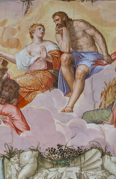 Juno and Jupiter Lying on Clouds, (detail) by Giambattista Zelotti