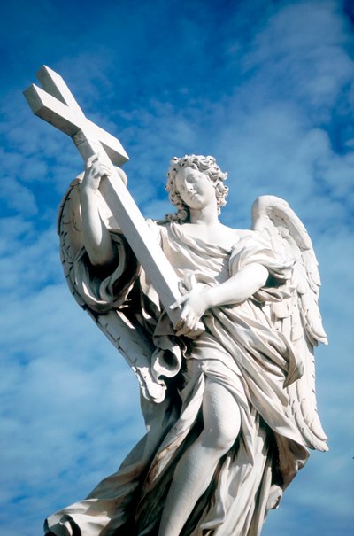 Angel Carrying a Cross, from the Ponte St Angelo, Rome, Italy, 1669 by Gian Lorenzo Bernini
