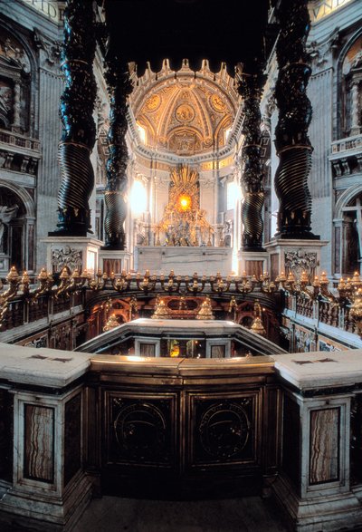 View of the canopy of the master altar designed by Gian Lorenzo Bernini, St. Peter