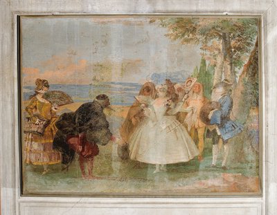 Minuet with Pantaloon and Colombine, from the Room of Carnival Scenes in the Foresteria by Giovanni Domenico Tiepolo