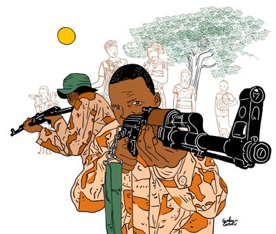 Military Africa, 2022 by Gianluca Costantini