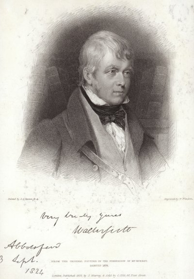 Portrait of Sir Walter Scott by Gilbert Stuart Newton