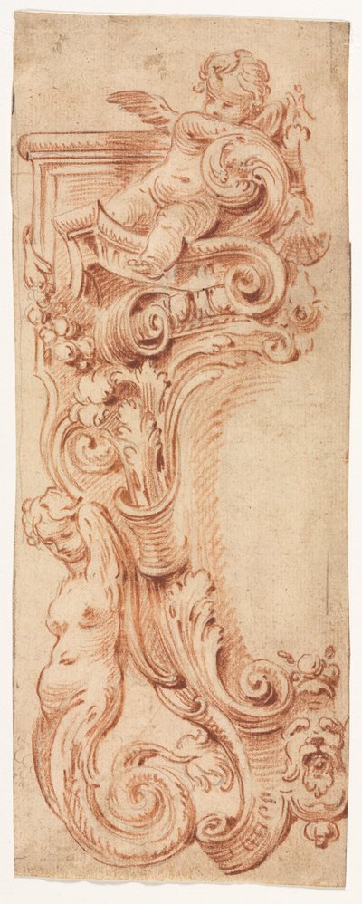 Design for a Cartouche, first half 1700s by Gilles Marie Oppenord