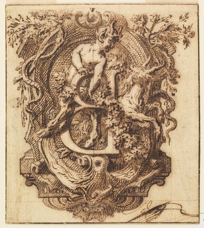 Ornamental Design for the Letter B by Gilles Marie Oppenord