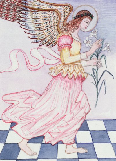 Angel with tiger lily by Gillian Lawson