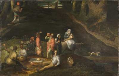 Landscape with the Holy Family by Gillis Mostaert