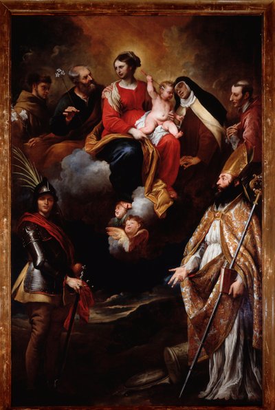 Virgin with Child Surrounded by Saints by Gio Bernardo Carbone
