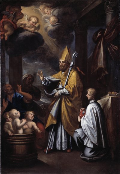 St Nicholas Resurrecting Three Children by Gio Raffaele Badaracco