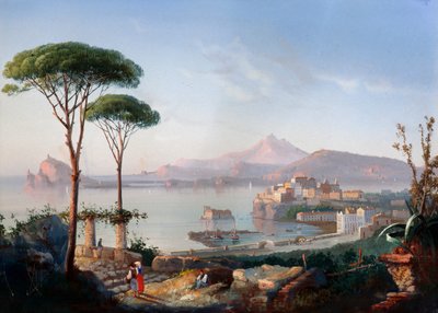 View of Bay of Pozzuoli with Capo Miseno and Ischia in Background by Gioacchino La Pira