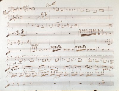 Page of musical score of violin for symphony in Cinderella, or Goodness Triumphant by Gioacchino Rossini by Gioachino Rossini