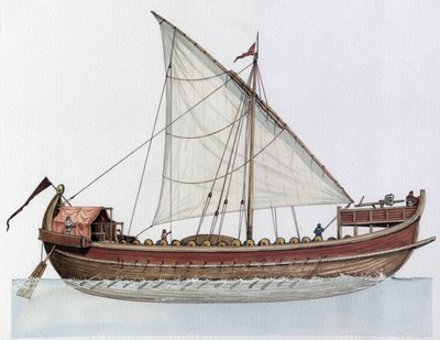 Byzantine Empire: Reconstruction of a Dromon, Warship, 9th-11th Century by Giorgio Albertini