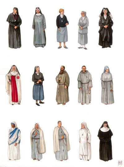 Costumes and Dresses of Nuns and Monks in the 20th Century by Giorgio Albertini