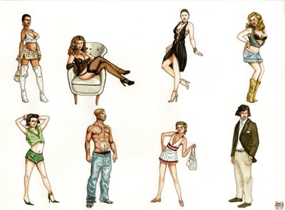 Costumes of Prostitutes and Gigolos with Provocative Attitudes and Different Styles by Giorgio Albertini