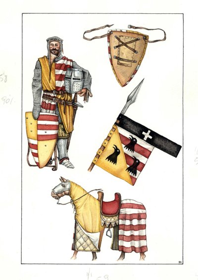 Middle Ages: Soldier of the Cavalry, 13th Century by Giorgio Albertini