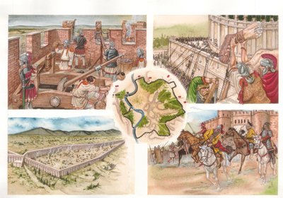 War of the Goths (535-553) between the Byzantines and the Ostrogoths: the siege of Rome in 537, defended by the Army of Belisarius. by Giorgio Albertini