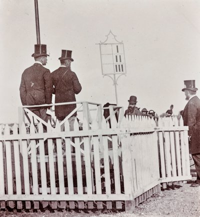 Viewers Racecourse in the Cascine Park: Max Stiozzi Marquis, Marquis Malaspina Azzolino, Arnaldo Pozzolini and the Deputy Marquis Torrigiani by Giorgio Enrico (attr.to) Levi