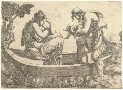 Danae and the infant Perseus cast out to sea by Acrisius by Giorgio Ghisi