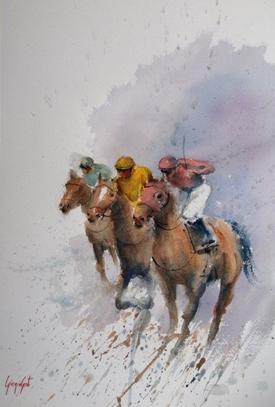 Galloping Racehorses by Giorgio Gosti