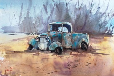 Rusty Blue Pickup Truck by Giorgio Gosti