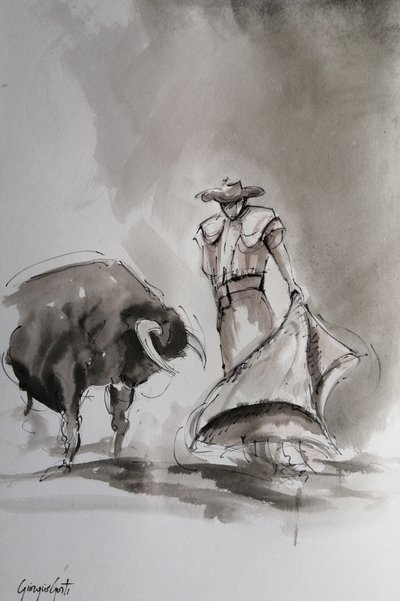 Spanish Bullfight Sketch by Giorgio Gosti
