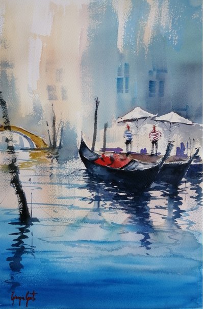 Venetian Canal Gondolas by Giorgio Gosti