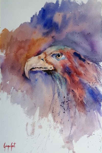 Vibrant Eagle Portrait by Giorgio Gosti