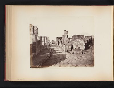View of the Strada di Salustio in Pompeii, Italy by Giorgio Sommer (attributed to)