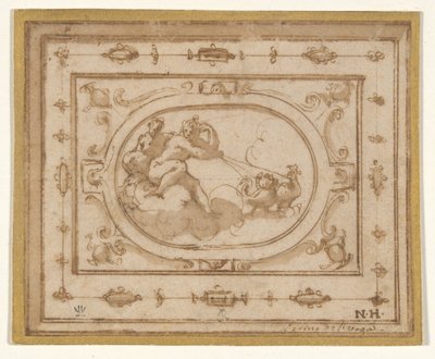 Aurora and Tithonius, study for a stage decoration for a performance of Aretino by Giorgio Vasari