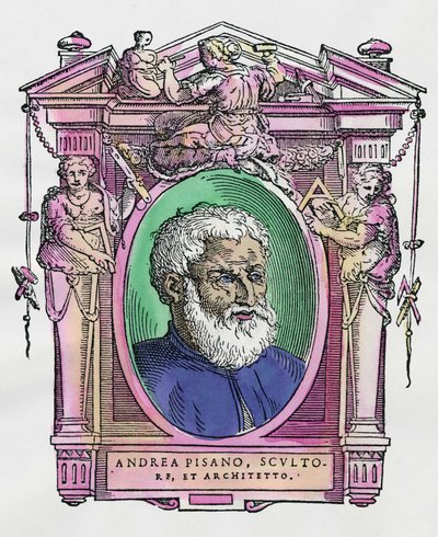 Portrait of Andrea Pisano, engraving from Lives of the Most Excellent Painters, Sculptors and Architects by Giorgio Vasari by Giorgio Vasari