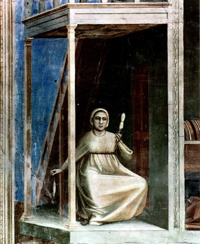 Scenes from the Life of Joachim: Annunciation to St Anne (detail) by Giotto