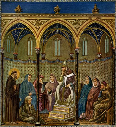 Saint Francis of Assisi Preaches to Pope Honorius III by Giotto di Bondone