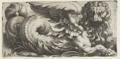 Winged Sea Lion with Wavy Manes and a Beard by Giovanni Andrea Maglioli