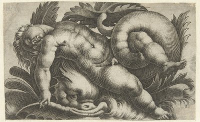 Sleeping Putto on Dolphin by Giovanni Andrea Maglioli