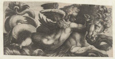 Sea Horse with a Putto Around Its Neck (Friezes with Sea Monsters) by Giovanni Andrea Maglioli