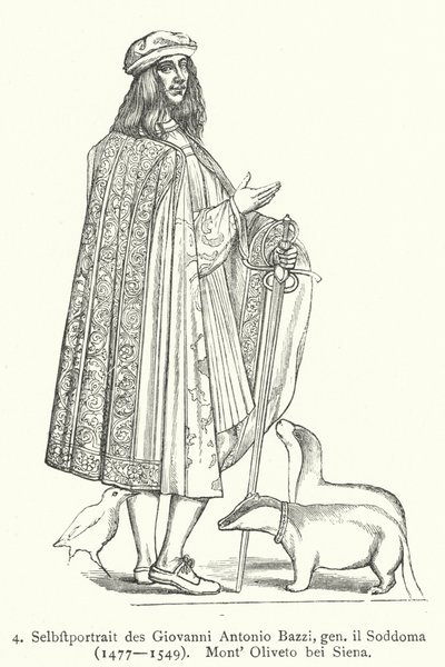 Self-portrait of Italian Renaissance Artist Il Sodoma (Giovanni Antonio Bazzi) by Giovanni Antonio Bazzi (after) Sodoma