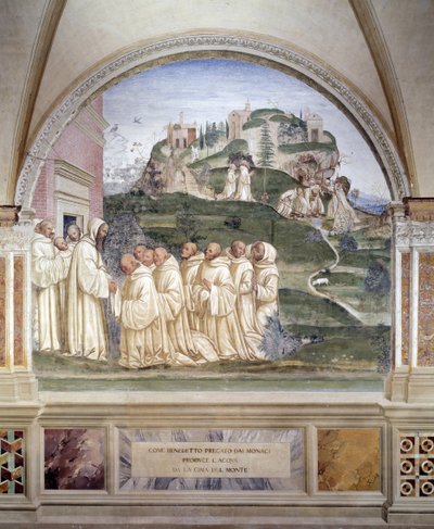 Benedict sparked a source at the top of the mountain (fresco) by Giovanni Antonio Bazzi Sodoma